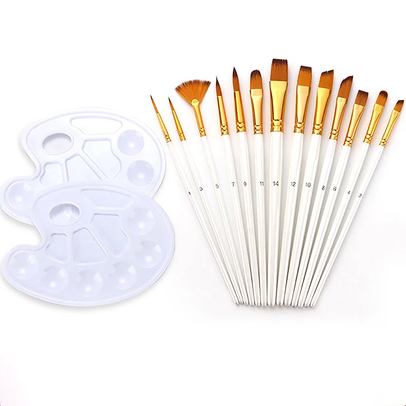 Painting Brushes Artist Brush Oil Acrylic Watercolor Gouache Paint Qme