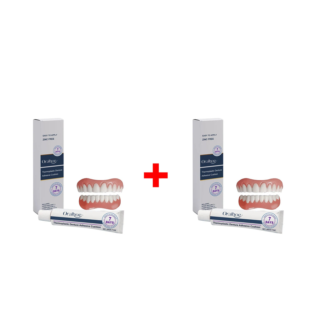Soft Silicone Dentures Thermoplastic Denture Adhesive Cream Cover Qme 2Set Boxed