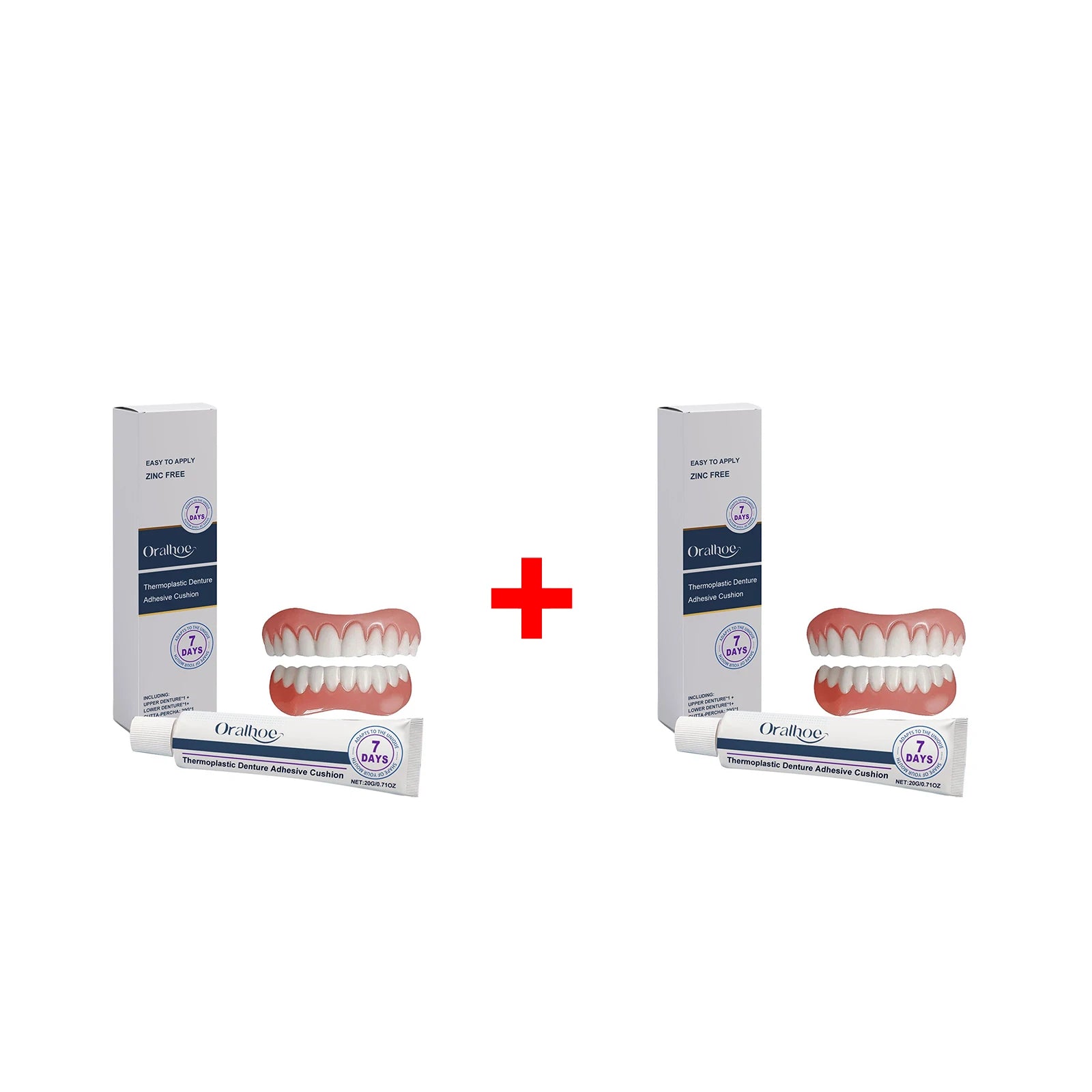 Soft Silicone Dentures Thermoplastic Denture Adhesive Cream Cover Qme 2Set Boxed