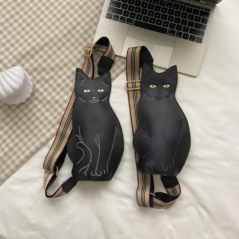 Cat Cute Women's Breast Bag Simple Printed Shoulder Messenger Qme