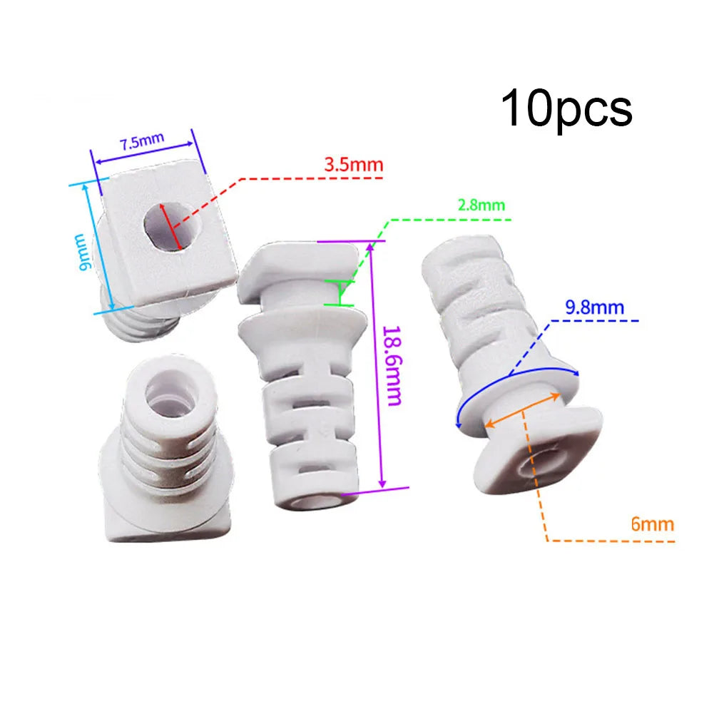 10pcs 3.5/4/5mm Cable Gland Connector Set Rubber Strain Relief Cord Power Tools Cable Sleeves Torsion-proof Glands Qme