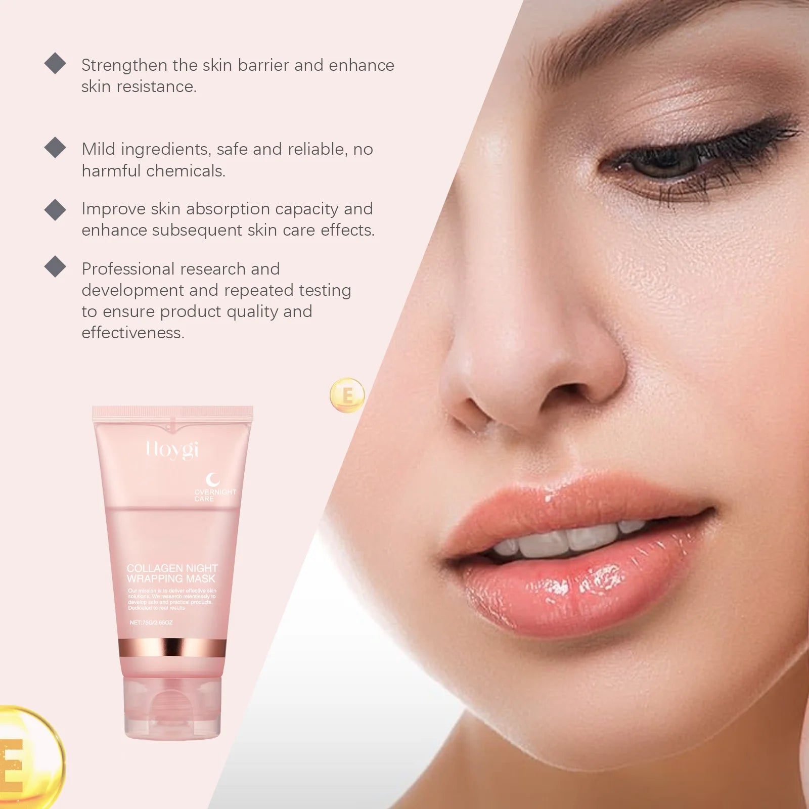 Collagen Peel-off Mask Night Wrapping Facial Mask Deeply Hydrating Moisturizing Firming Skin Facial Mask Daily Face Skin Care Qme