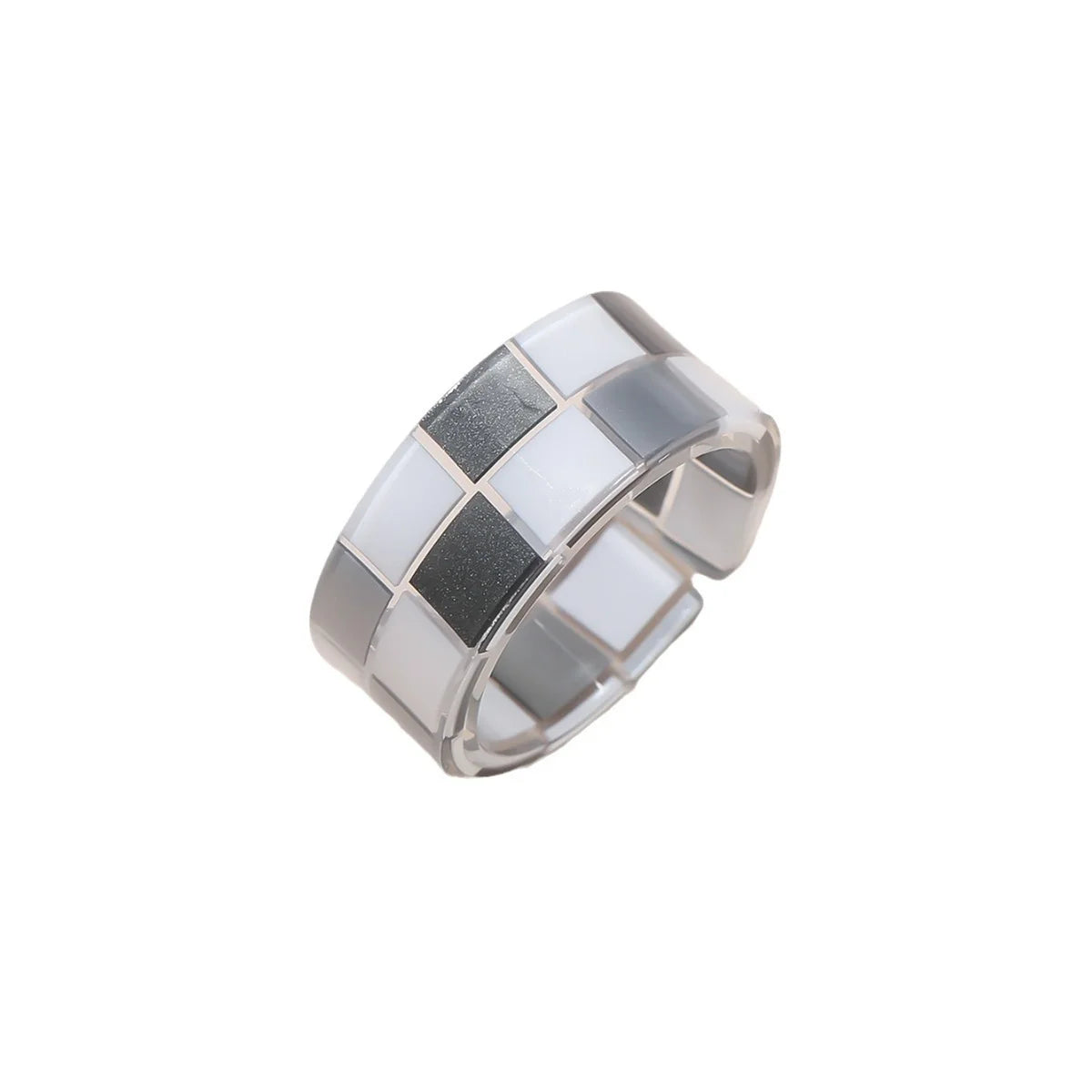 Japan Korea Plaid Opening Acrylic Resin Bangle For Women Exquisite Chunky Bracelet Wrist Jewelry Colorful Rings Wholesale Femme Qme