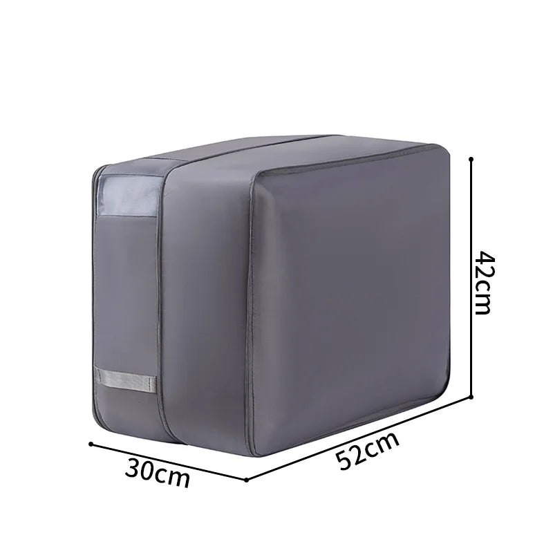 A Suitable for organizing, transporting, and packaging clothes and blankets, with handles and oversized foldable storage bags Qme Double grey
