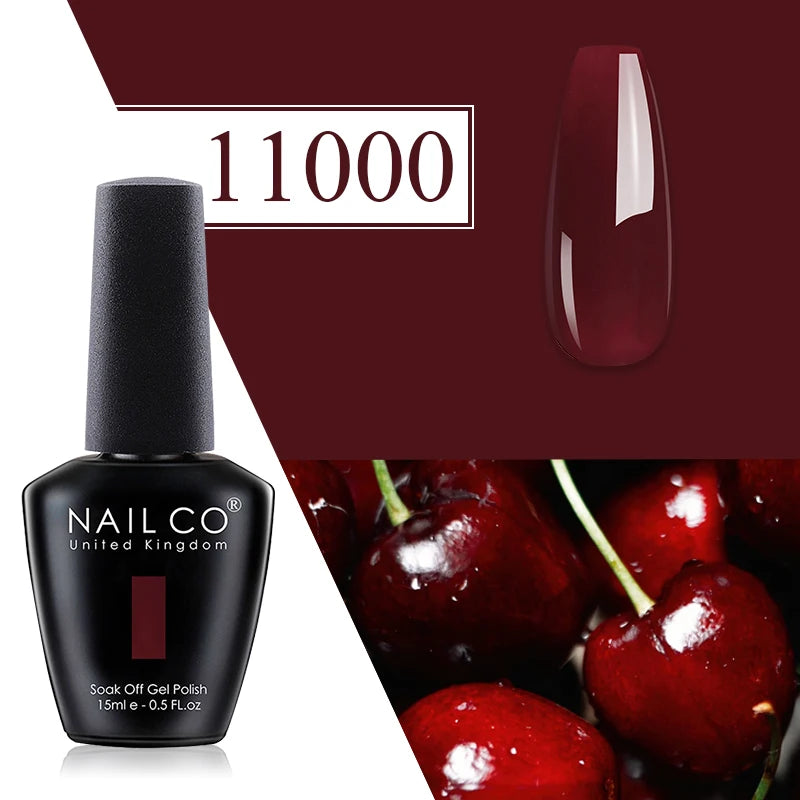 Nailco Jelly Gel Nail Polish Transparent Varnishes 44 Colors Red Pink