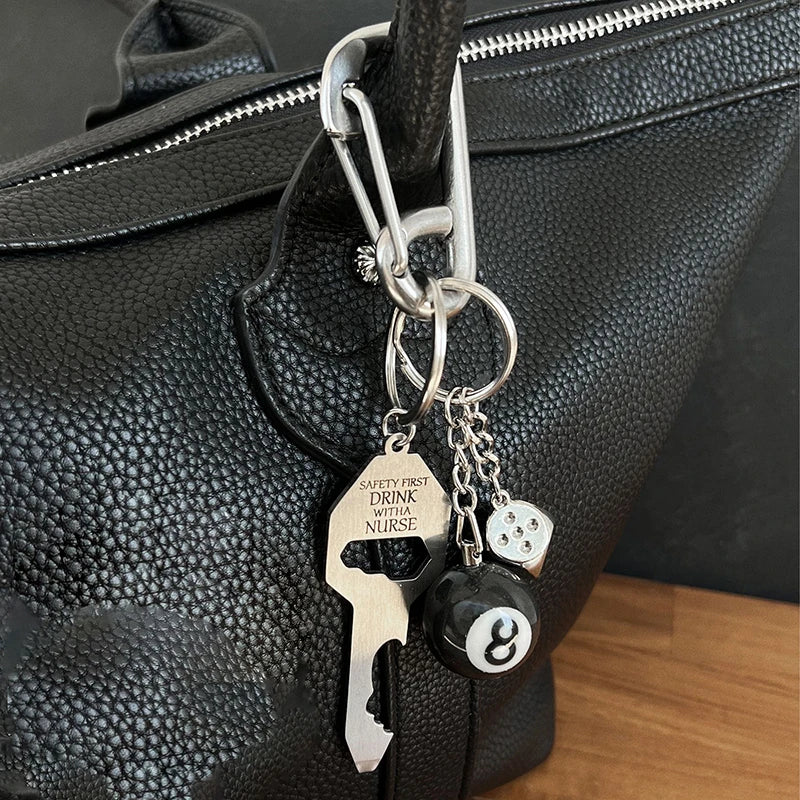Carabiner Keychain Punk Star Oval Essential Icon Pendant Keyring Qme