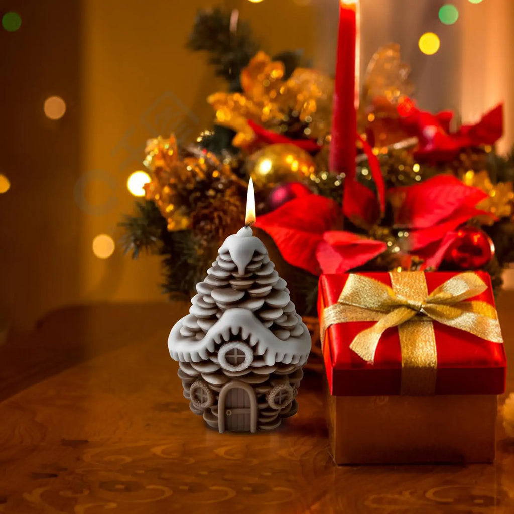 Christmas Molds For Candles Pine Cone House Casting Mould Home Decor Cement Moulds For Epoxy Resin Plaster Soap Party Planners Qme