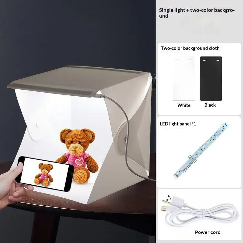 Portable LED Photo Studio Light Box Foldable Photography Tent USB Qme A1 2Colors