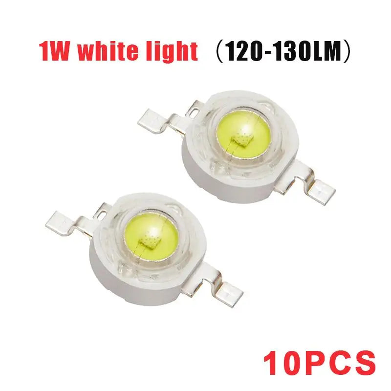 10Pcs High Power 0.5/1/1.5/3W Imitation Lumen LED Lamp Beads With High Brightness For DIY Lighting Flashlight Repairs Qme 1W White 120-130lm