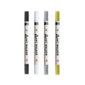 4Pcs Art Dual Tip Acrylic Black/White/Gold/Silver Paint Marker Pens, Suitable For Rock Painting,Glass, DIY Process Paint Set Qme 4 pcs mix