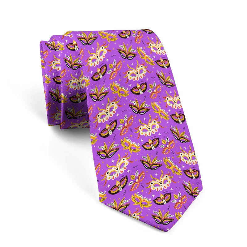 Personalized Printing Mask Pattern Tie Creative Novelty Men's Funny Qme style5