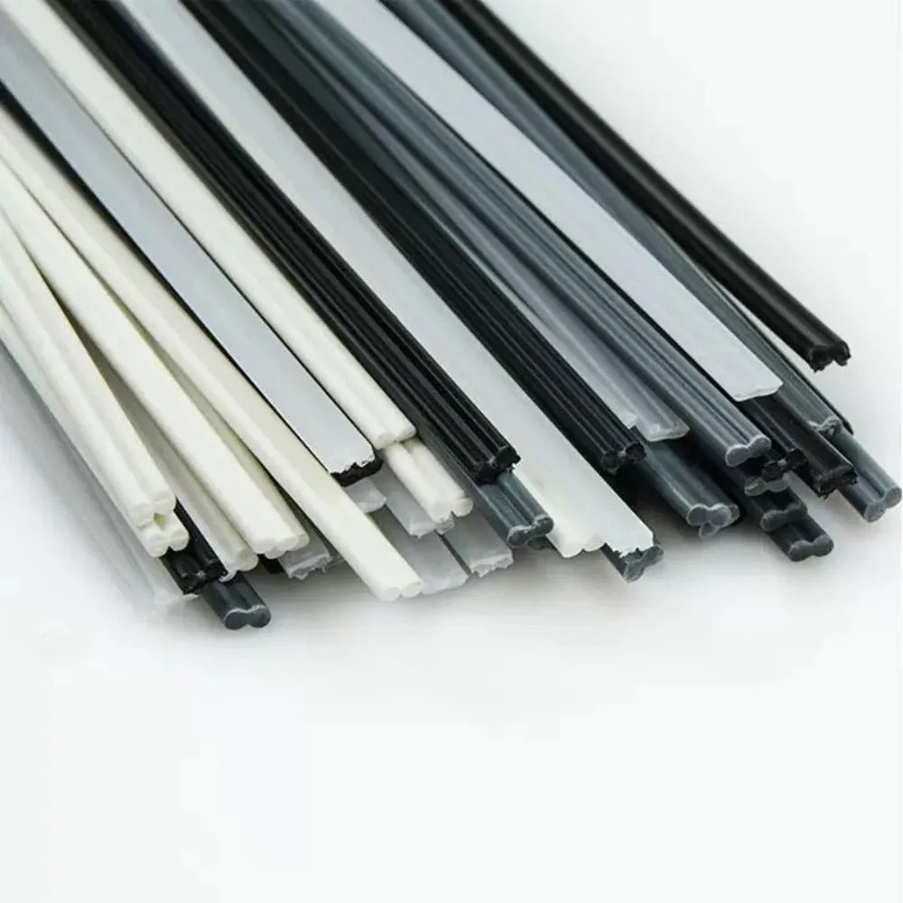 50pcs Plastic Welding Rods Set Hot Melt Adhesive PP/PE/PVC/ABS Polypropylene Welding Sticks for Car Bumper Repair Tools Supplies Qme