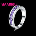 925 Sterling Silver Color Amethyst Promise Ring for Woman Crystal Stone Wedding Engagement Accessories Nice Gift Jewelry Qme PURPLE 9