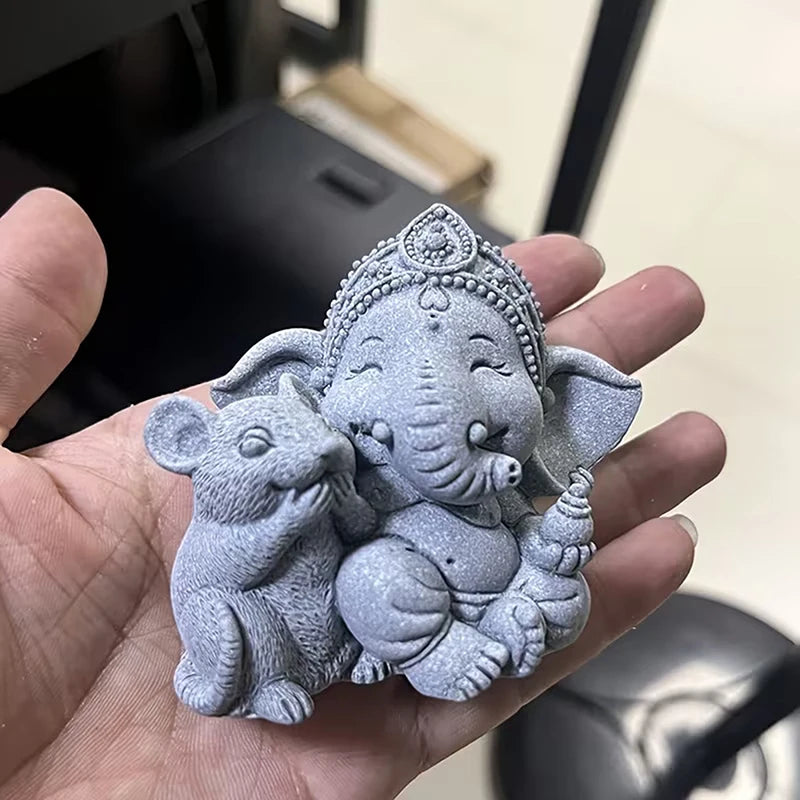 Guardian Elephant Statue Home Decoration Hands Clasped Prayer Position Qme