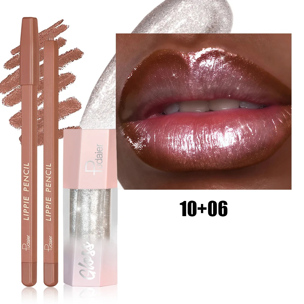 Lip Liner Shimmer Gloss Defining Sparkling Plumping Long Lasting Qme 10 06