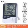 LCD Digital Temperature Humidity Meter HTC-2/HTC-1 Home Indoor Outdoor Hygrometer Thermometer Weather Station with Clock Qme HTC-1