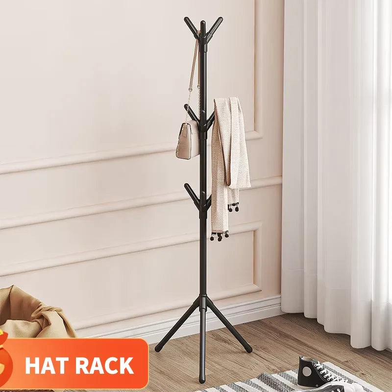 Clothes Hanging Rack Floor Simple Bedroom Clothes And Hat Rack Household Clothes Storage Rack Easy Assembly Qme Black