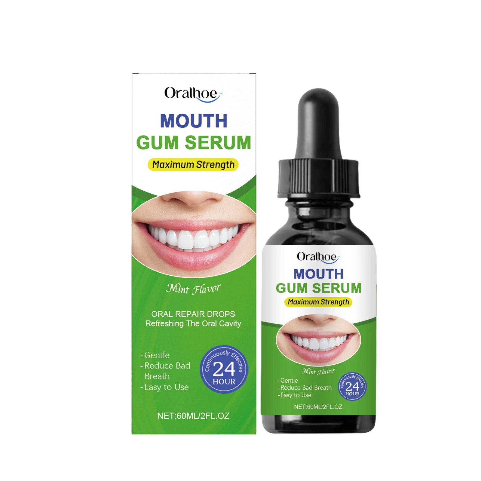 Bad Breath Treatment Drops Remove Dental Plaque Stains Relieve Gum Pain Swelling Protect Enamel Cleaning Teeth Whitening Liquid Qme 60ml Boxed