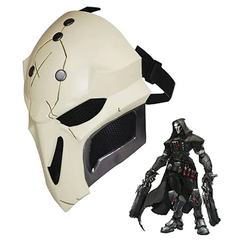 Steam Game OW Resin Mask Cosplay Overwatch Horror Death Gabriel Reyes Reaper Helmet Halloween Masquerade Party Costume Prop Gift Qme