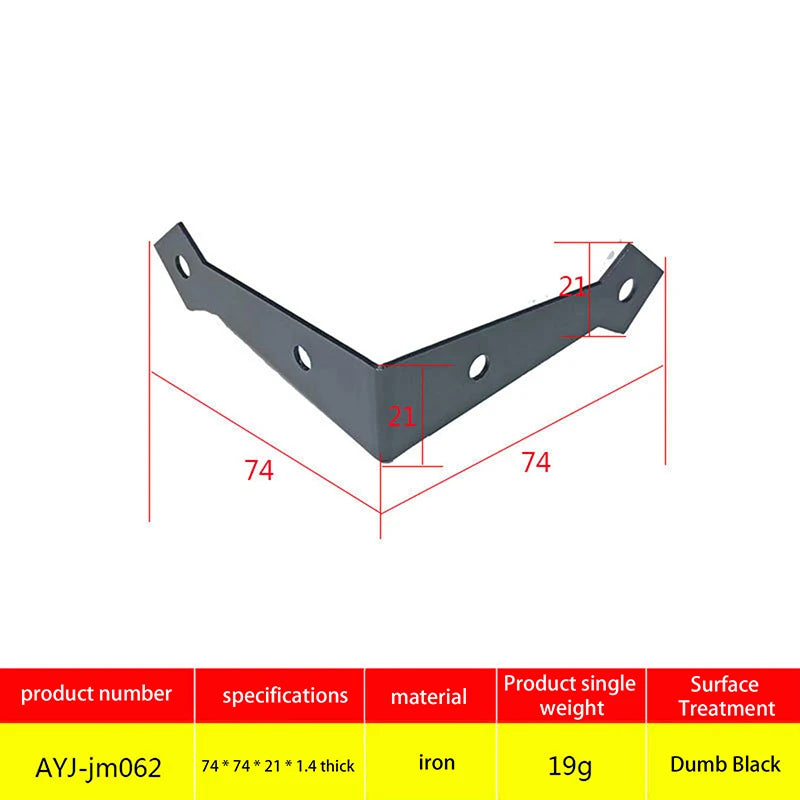 Durable 2PCS Furniture Cupboard Door Hinge Folding Black Iron Hinge For The Cabinet Door Hardware Accessories For Home Use Qme A8