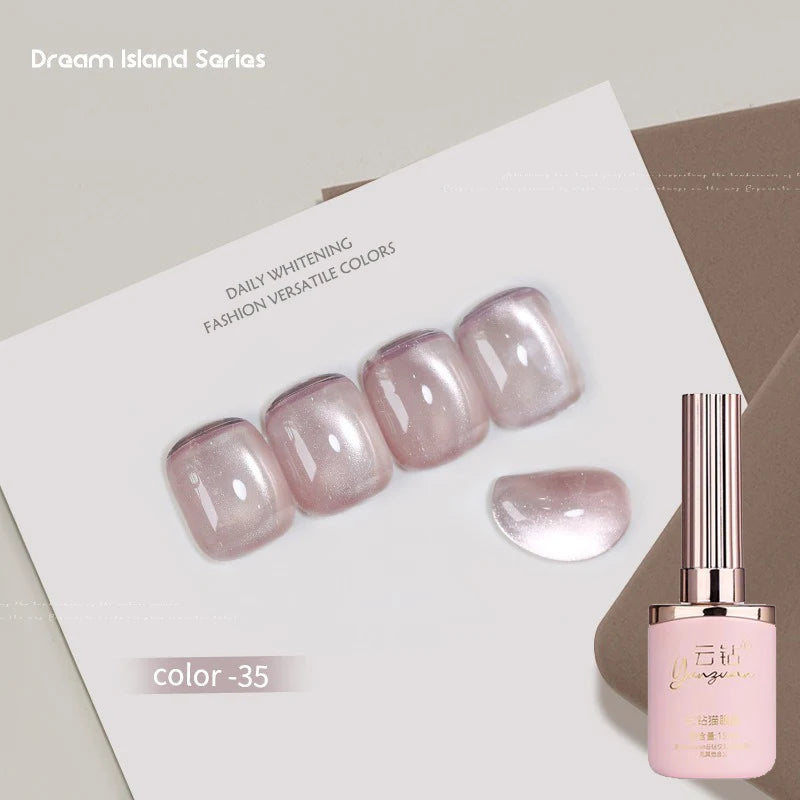 36 Colors Cat Eye Gel Polish Set, 15ml Magnetic Soak Off UV LED Gel Nail Kit, Fine Nano Pigment Shimmer Nail Art Manicure Qme 35