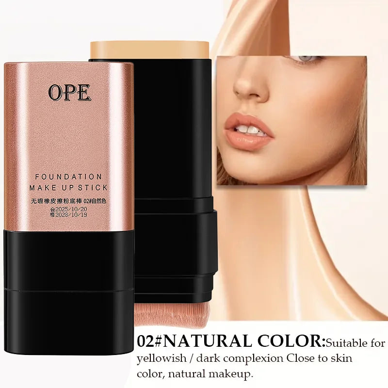 Double-ended Foundation Stick Velvety Moisturizing Light Coverage Qme A3-17-02