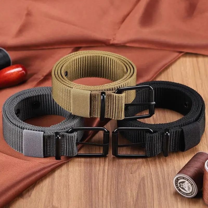 Unisex Trendy Belt Pin Buckle Outdoor Sports Jeans Accessory Porous Qme