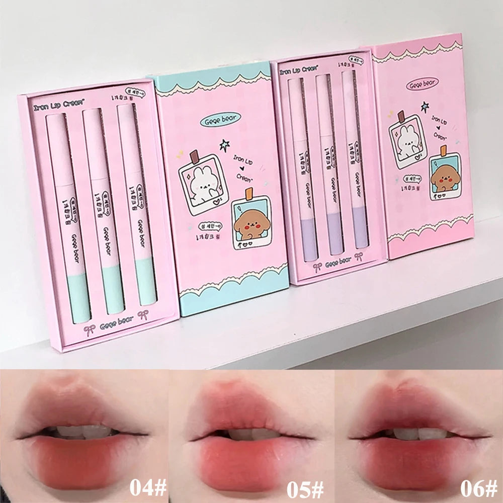 Gege Bear Velvet Matte Lip Cream Fall Winter Long-wear Colorful Mud Qme GX1289TH-B