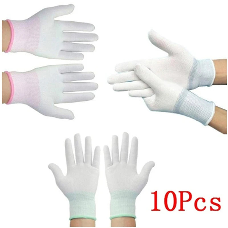 5Pair Pu Coated Palm Finger Antiskid Protectionantistatic Gloves Anti Qme