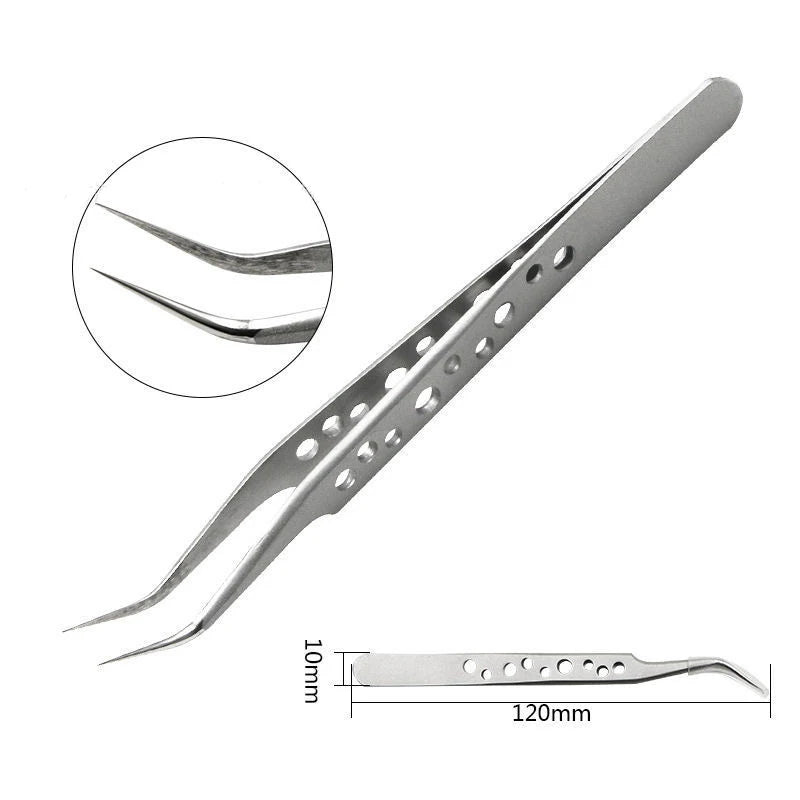 Precision Industrial Tweezers Anti-static Magnetic Stainless Steel Qme
