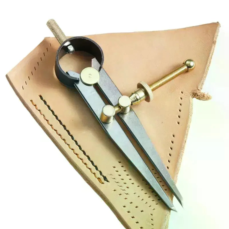Adjustable Compasses Gauges Leathercraft Line Marking Gauge Wing Divider Rotating Scratch Gauge Handcraft Leather Tool Qme