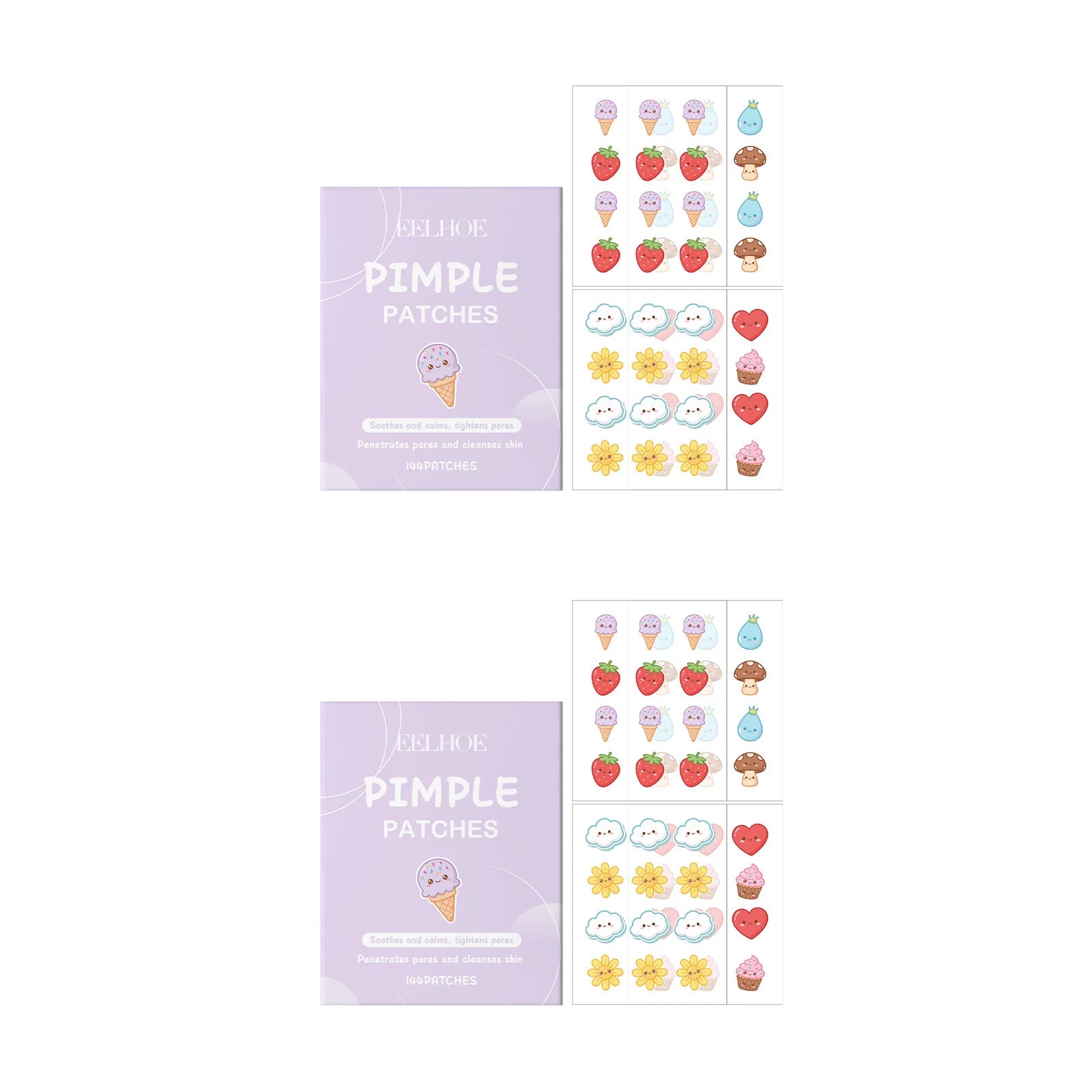 144pcs Cartoon Salicylic Acid Acne Patches Hydrocolloid Pimple Patches Invisible Facial Concealer Acne Patch Soothe Face Skin Qme 2 x 144pcs Boxed