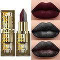 Two-tone Sexy Red&black Lipstick Glitter&matte Lip Sticks Nonstick Qme 109