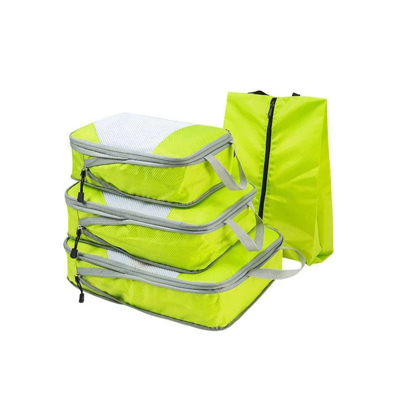 Compression Packing Cubes Travel Storage Bag Suitcase Mesh Bags Qme Green