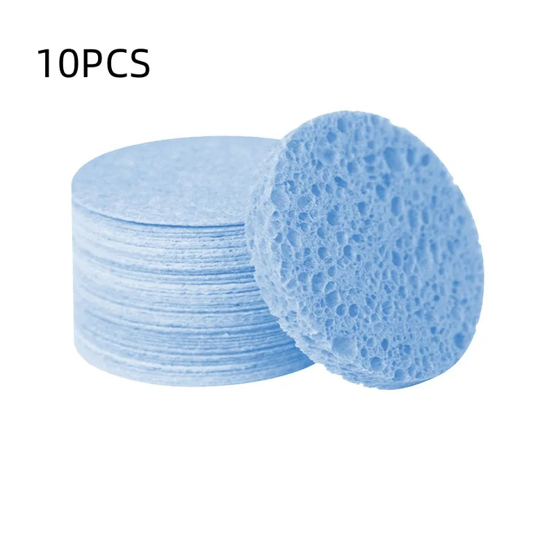 50/20/10PCS Compressed Facial Sponge Cosmetic Hydrotherapy Sponge Suitable for Daily Cleansing, Makeup Removal, and Exfoliation Qme Blue 10PCS