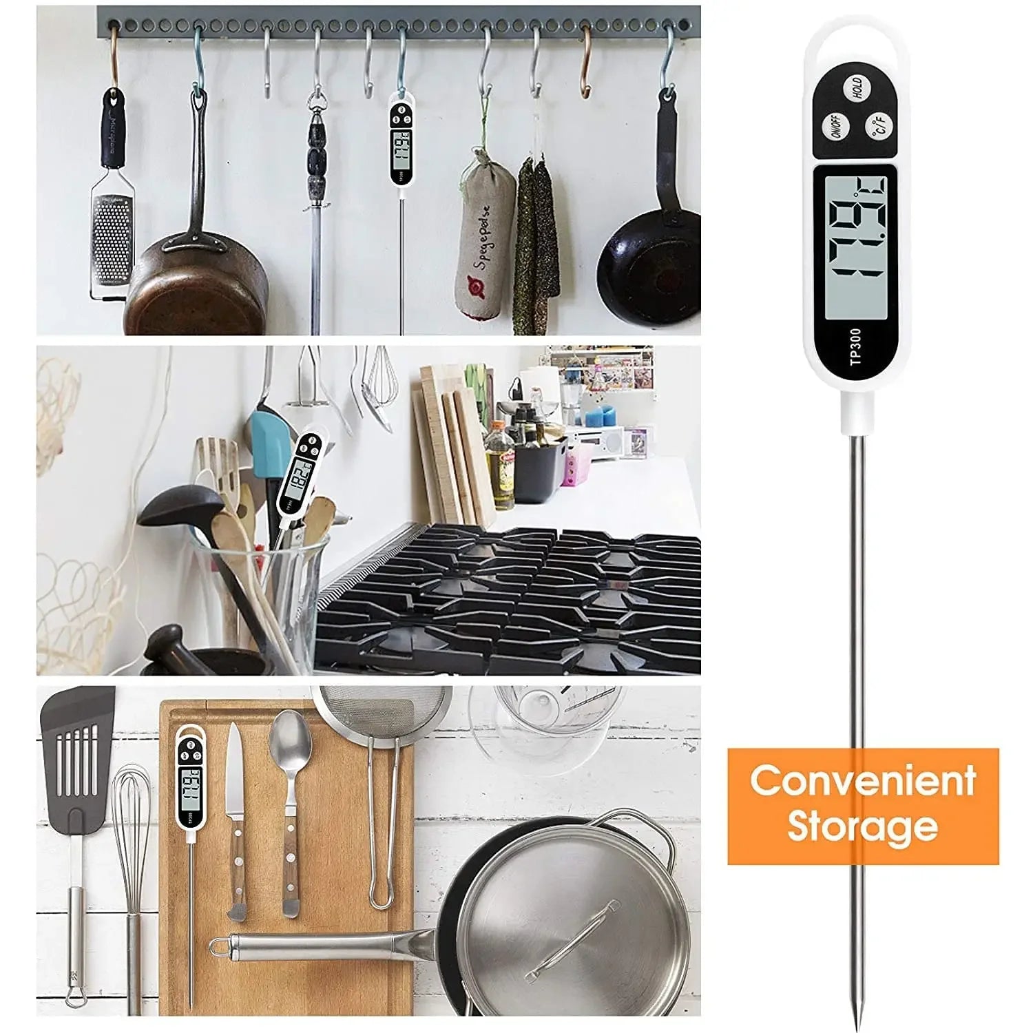 Stainless Steel Probe Type Household Food Thermometer Pen Type Milk Temperature Cooking Food Thermometer Qme