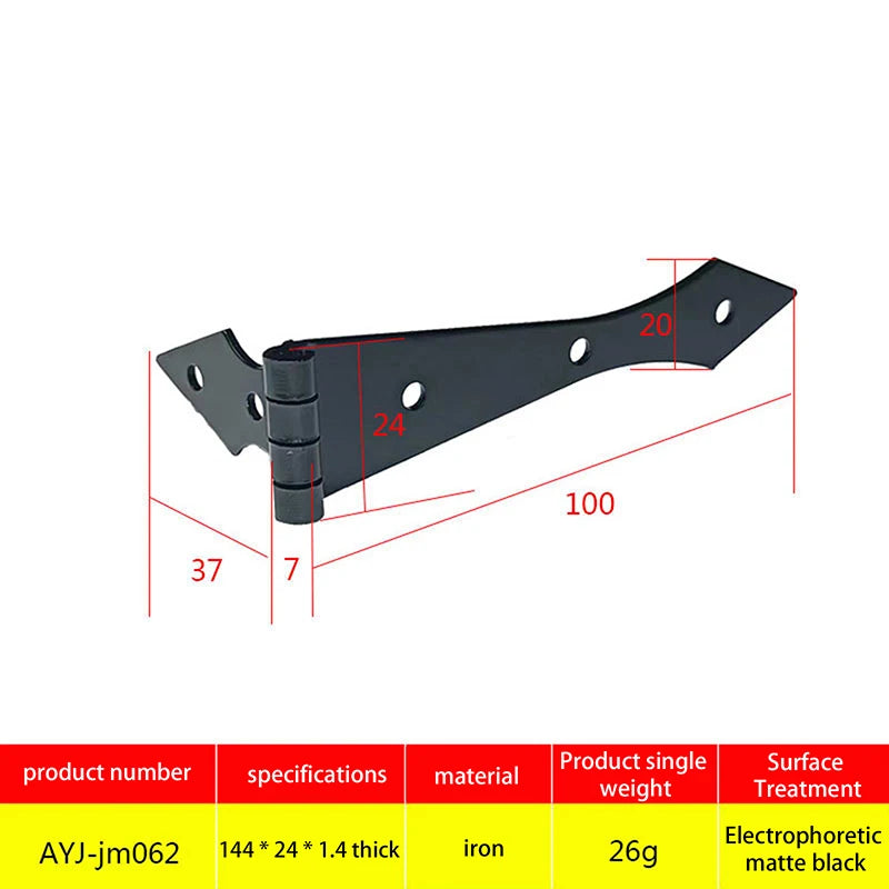 Durable 2PCS Furniture Cupboard Door Hinge Folding Black Iron Hinge For The Cabinet Door Hardware Accessories For Home Use Qme A4