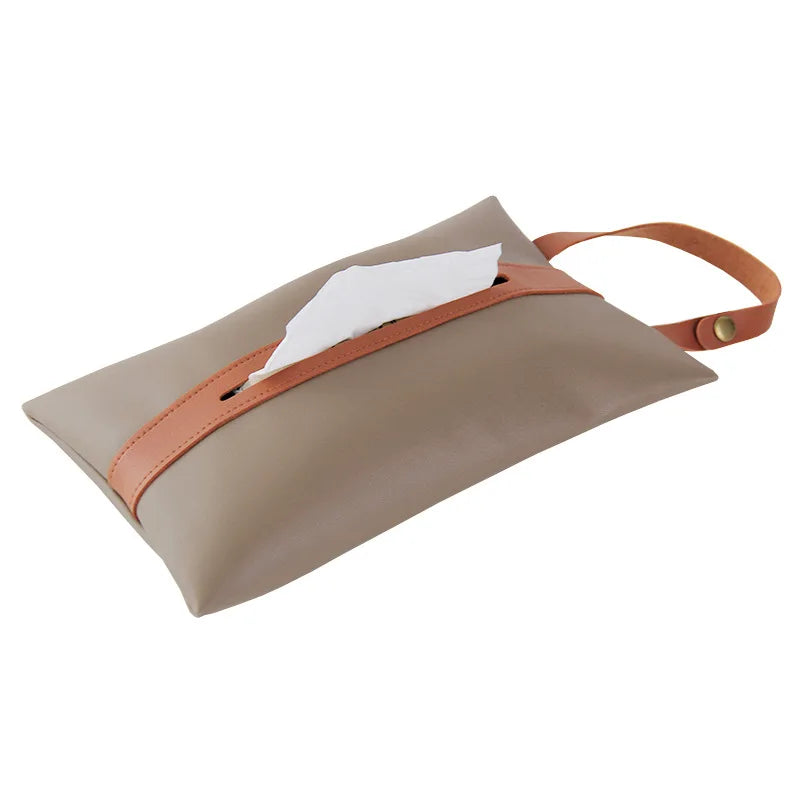 Simple Matching Tissue Bag Car Box Pumping Hanging Decorative Cover Qme Brown
