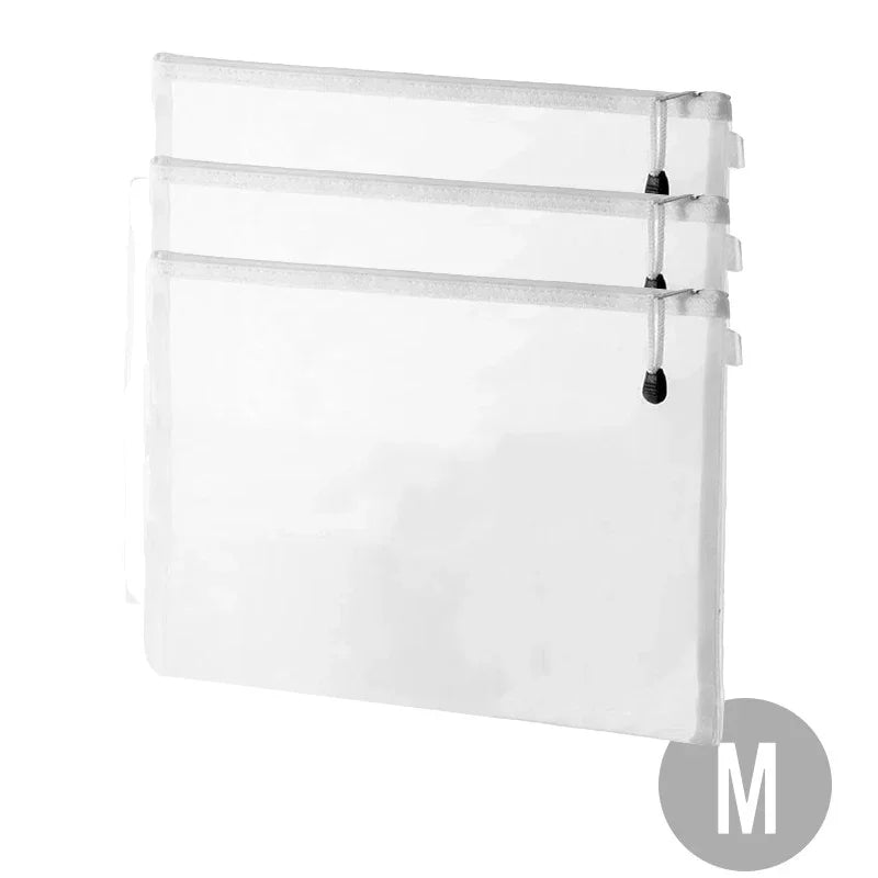 Mesh Zipper File Bag Toy Storage Bag Building Block Puzzle Sub-package Bag Children Zipper Transparent Finishing Storage Box Qme M 3PCS