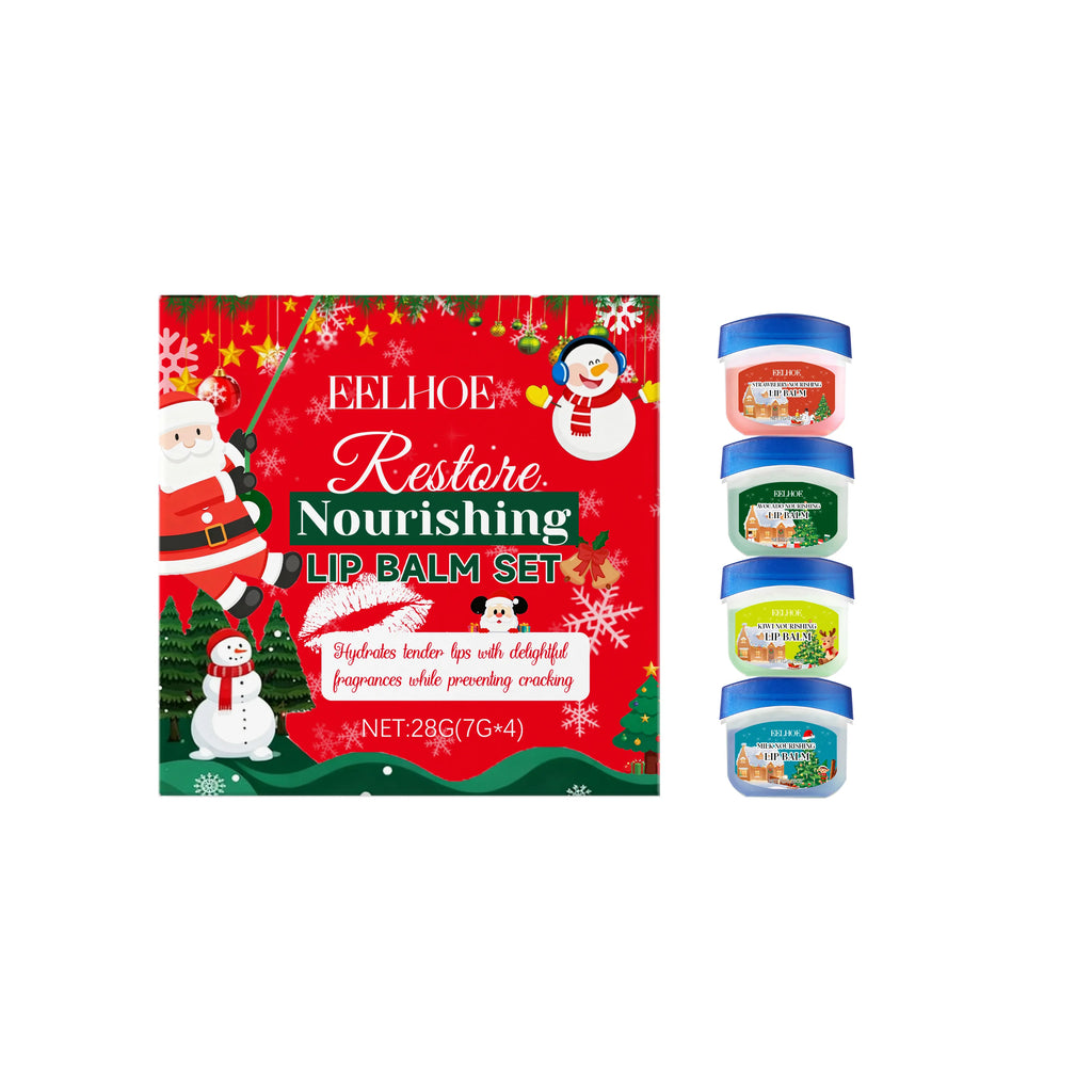 10PCS/Box Christmas Lip Moisturizing Set Deep Moisturizing Lip Color Brightening Plump Lip Care Gift Set for Women Girls Qme 4PCS Lip Balm Set