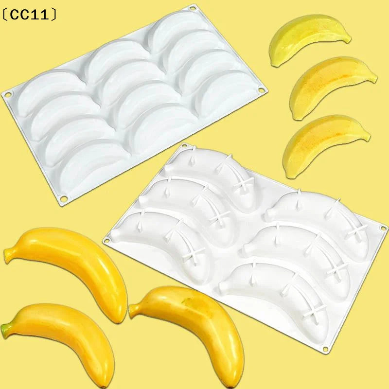 Grape Skewers Bananas Shape Silicone Molds Chocolate Mousse Cake Mold Qme