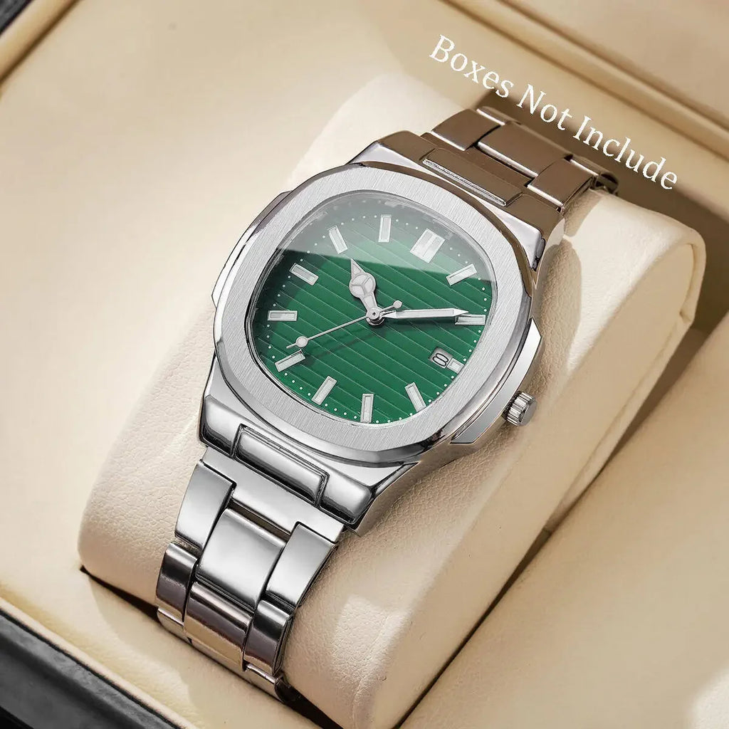 2026 2026 new square sports calendar steel band watch men's steel band quartz watch Qme