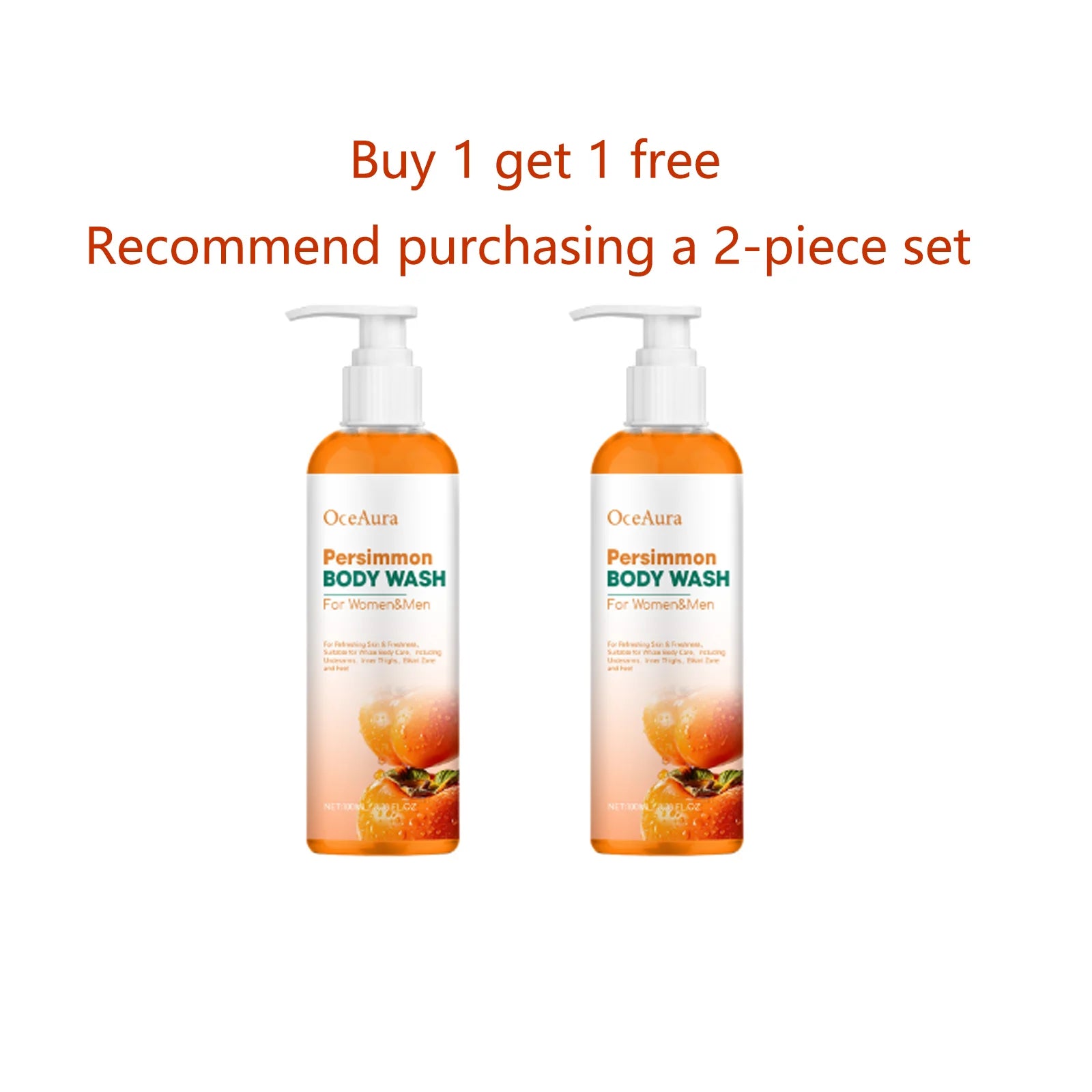 Oceaura Persimmon Body Wash Full Use Long-lasting Odor Eliminating Qme 100ml x2 Others