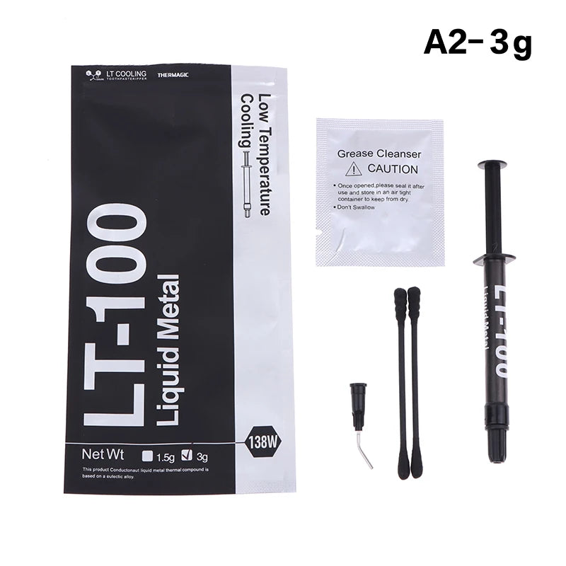 LT-100 138W Liquid Metal Thermal Paste CPU GPU Graphics Card Laptop Qme A2
