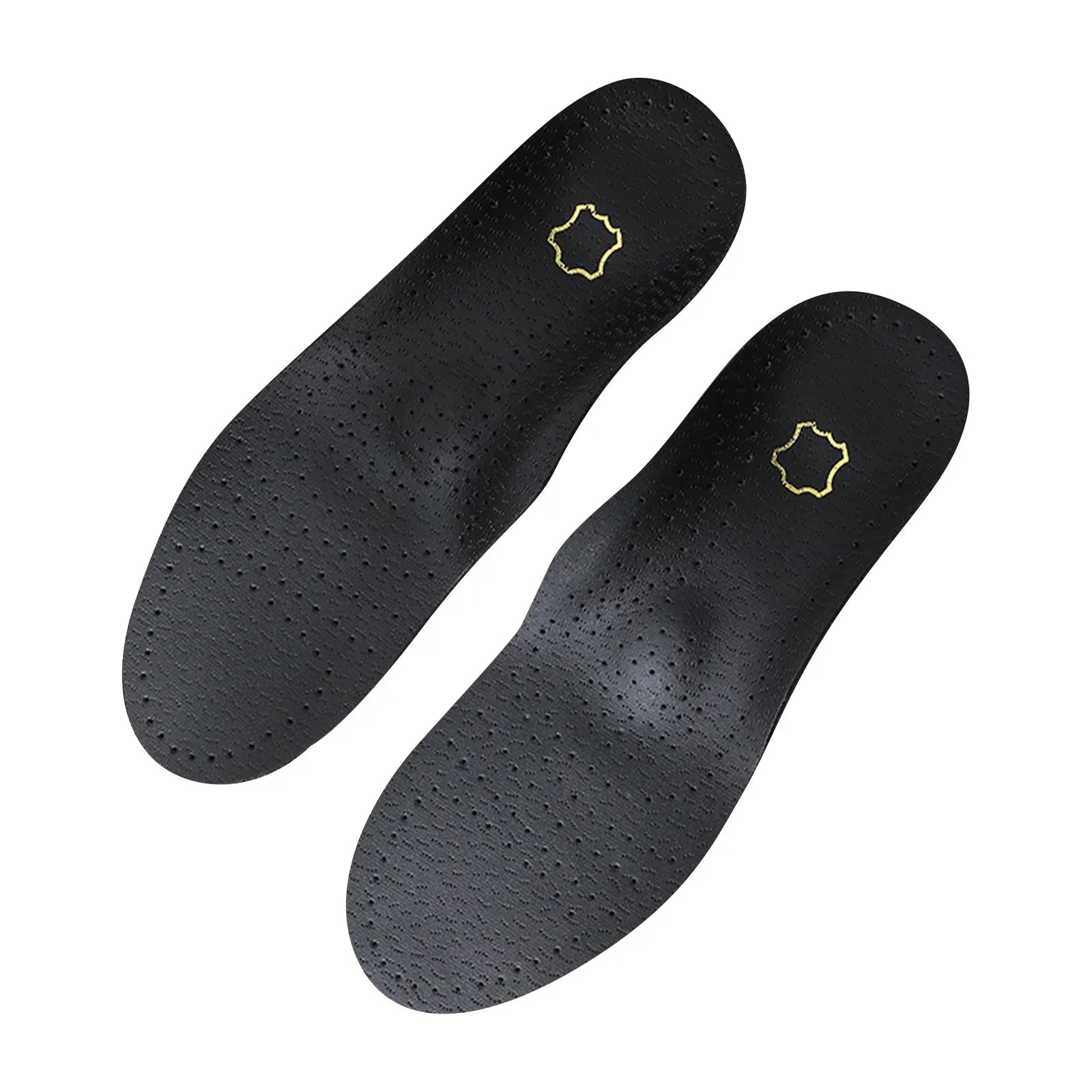 PU Leather Orthopedic Insoles for Flat Feet Men's and Women's Arch Support Flat Bottom Breathable Sweat Absorbing Insoles Qme Black 41