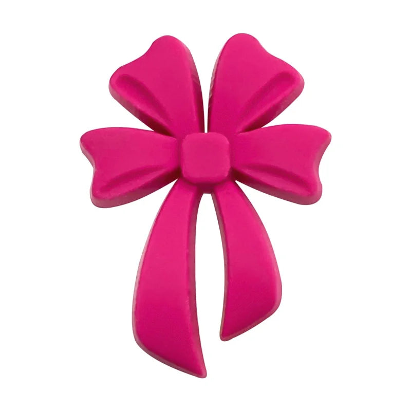2026 Fashion 1PCS PVC Sweet Pink Red Bow Knot Shoe Charms DIY Shoe Buckle Accessories PVC Shoe Decorations Christmas Gifts Qme Style 6 CN