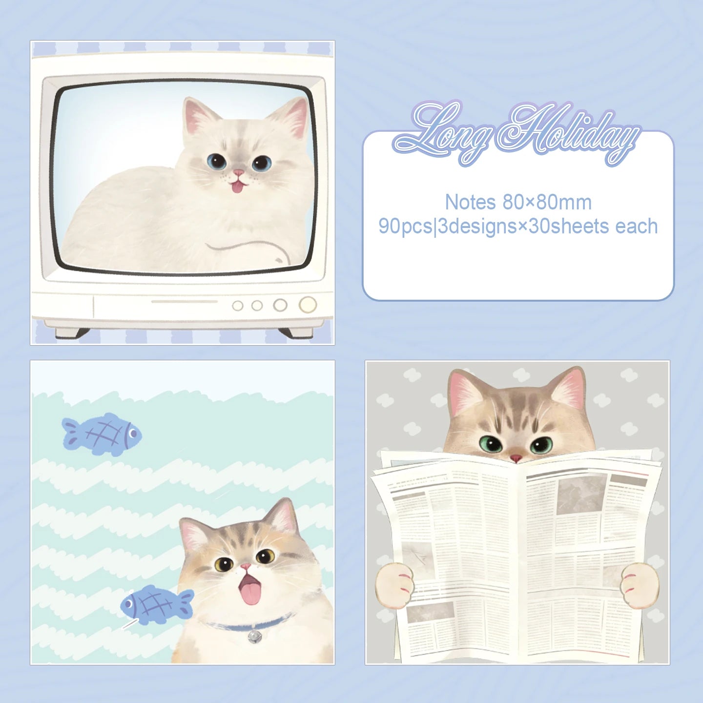 TIANZI 90 Sheets Daily Do It Check List Memo Pad Scrapbooking Cat Cartoon Message Paper Kawaii Cute Sticky Notes School Supplies Qme D