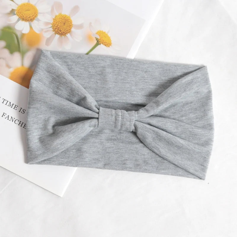 Headband Women Stretchy Wide Hair Band Yoga Running Sports Sweatband Qme GRAY