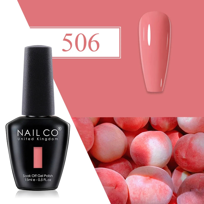Nailco Jelly Gel Nail Polish Transparent Varnishes 44 Colors Red Pink