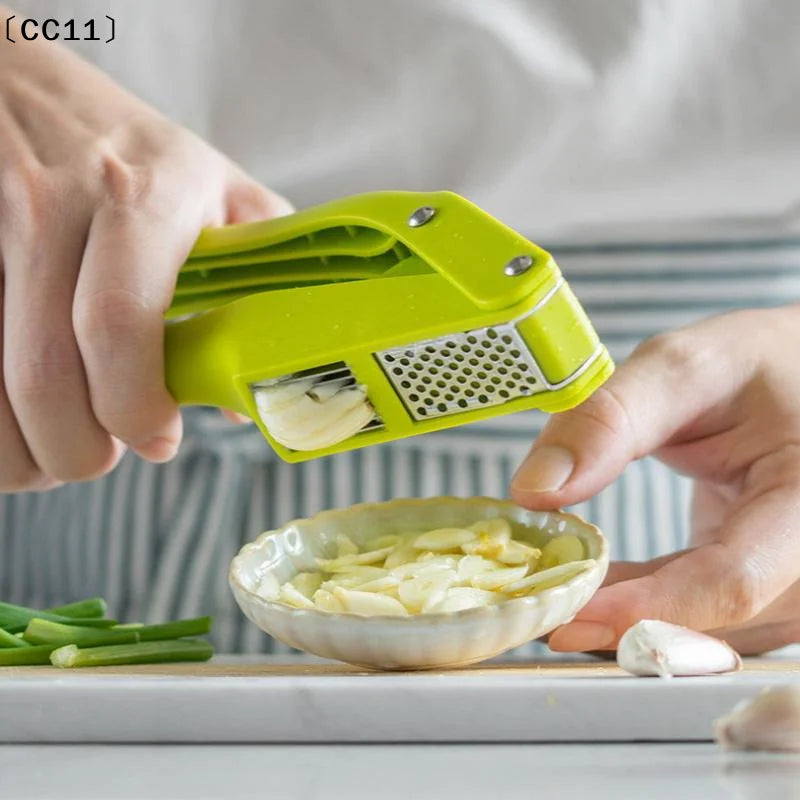 2-in-1 Multifunctional Garlic Press Pressing Mash Sliced Vegetable Qme